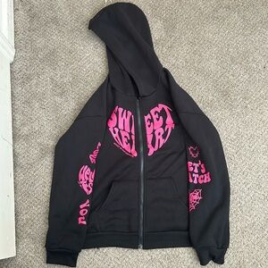 Graphic zip up jacket
